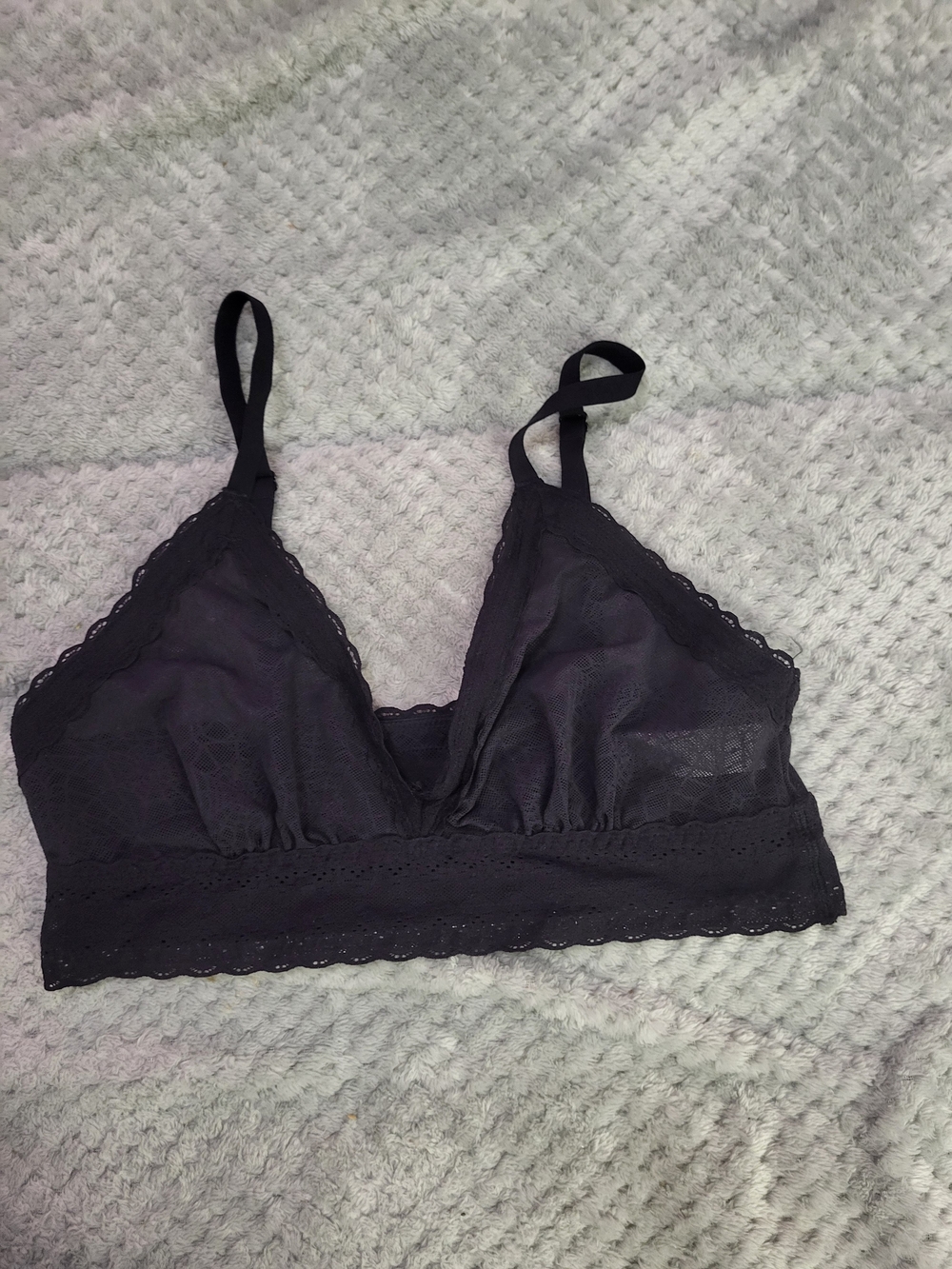 MeUndies Black Lace Spiderweb Bralette Medium